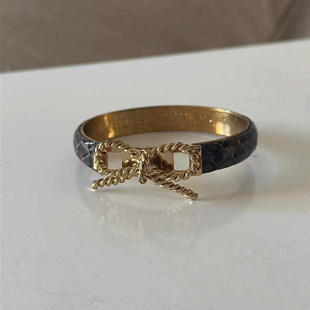 Rachel Leigh snakeskin bow clasp bracelet